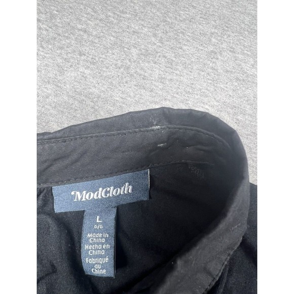 Heightened Sensibilities Collared Top‎ ModCloth Large Black Retro - Picture 5 of 9